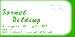 kornel wilding business card